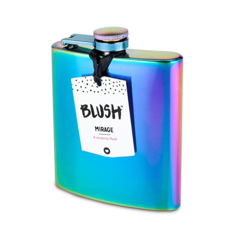Blush Mirage Iridescent Stainless Steel Flask, Gifts for Women, Hidden Alcohol Barware, 6 oz, Rainbow, 5 of 6