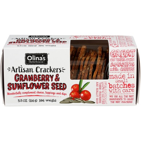 Olina’s Bakehouse Crisps Cranberry & Sunflower Seed - Case Of 12 - 3.5 ...