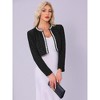 INSPIRE CHIC Women's Tweed Long Sleeve Sparkle Trim Open Front Cocktail Cropped Cardigan - 4 of 4