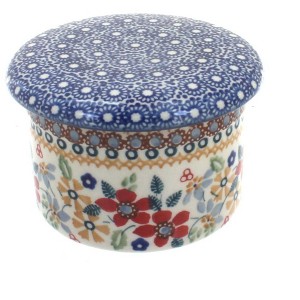 Blue Rose Polish Pottery M136 Manufaktura French Butter Dish - 1 of 2