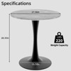 Airsurfer 30-inch Gray and Black Round Dining Table Modern Marble Top Dining Table Stylish Kitchen Table for Contemporary Dining Spaces - 2 of 4