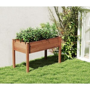 Okak Elevated Raised Garden Bed with Legs Wooden Planter Box for Vegetables, Flowers, Herbs, Outdoor Gardening, 31" x 16" x 30"/40" x 20" x 31" - 1 of 4