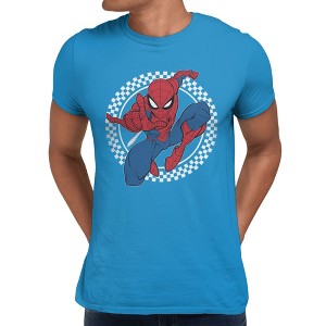 Marvel Spider-Man Mens Retro Swing Circle T-Shirt - Sapphire - XX