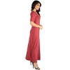 24seven Comfort Apparel Womens Casual Maxi Dress With Sleeves - 2 of 4