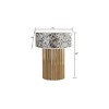 16" Stainless Steel Modern End Table with Mother of Pearl Top and Brass Finish for Living Room - 3 of 4