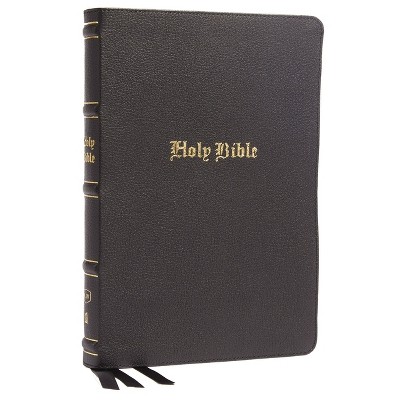 KJV Holy Bible: Large Print Thinline, Black Genuine Leather, Red Letter, Comfort Print (Thumb Indexed): King James Version - by  Thomas Nelson
