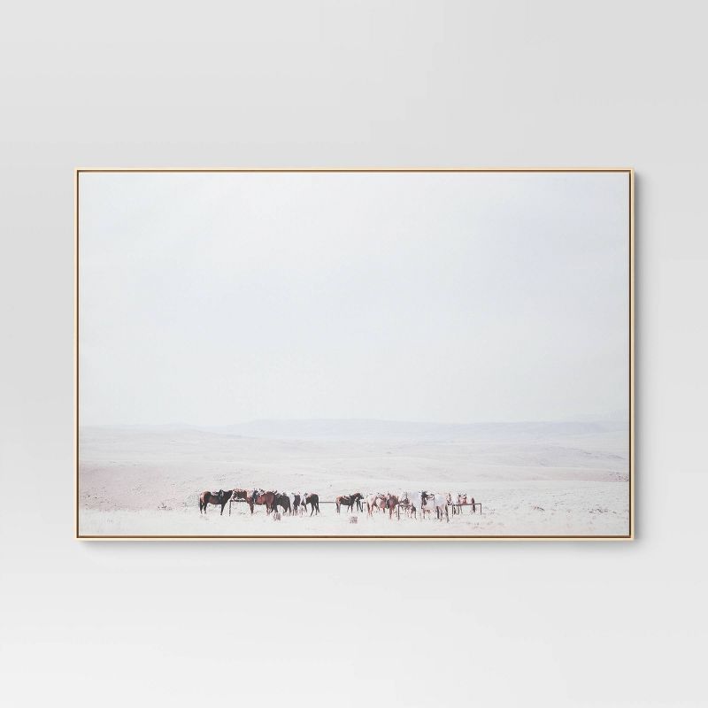 60&#34; x 40&#34; Plains Framed Wall Canvas in Pine Frame - Threshold&#8482;, 1 of 8