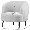 Nordlys Metal and Bouclé Lounge Chair Modern Design Style Upholstery Living Room - 4 of 4