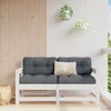 vidaXL Garden Corner Sofa White Solid pine wood, Plywood - 3 of 4