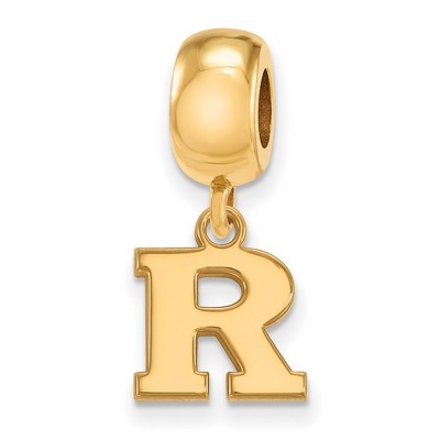 Black Bow Jewelry 14k Yellow Gold Plated Sterling Silver Rutgers Scarlet Knights NCAA Bead Charm
