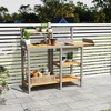 PAGED Potting Bench with Storage Cabinet and Open Shelves,Wood Farmhouse Outdoor Storage Cabinet,Potting Table for Garden,Backyard - 2 of 4