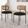 AZL1 Life Concept Dining Sets Modern Upholstered Chairs Set of 2, Accent Kitchen Chairs Rattan Back for Dining Room, Black, 20.5"*20.5"*30" - 2 of 4