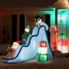 HOMCOM 102.25" Long Christmas Inflatable Snowman, Elf and Gingerbread Man on Ski Slope, Blow-Up Outdoor LED, Waterproof - 2 of 4