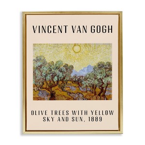 Stupell Industries Classic Olive Trees Van Gogh Floating Frame Canvas Art, Gold, 25" x 31" - 1 of 4