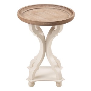 JIONJOY Rustic Farmhouse Accent End Table, Natural Tray Top Side Table with Concave Legs for Living Room, Bedroom, or Dining Room - 1 of 3