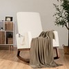 Costway Mid Century Retro Fabric Upholstered  Rocking Chair Modern Armchair Beige\Gray - image 2 of 4