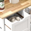 VYNXARIA Rolling Kitchen Island Cart, Bar Serving Cart with Drawers, White - 4 of 4