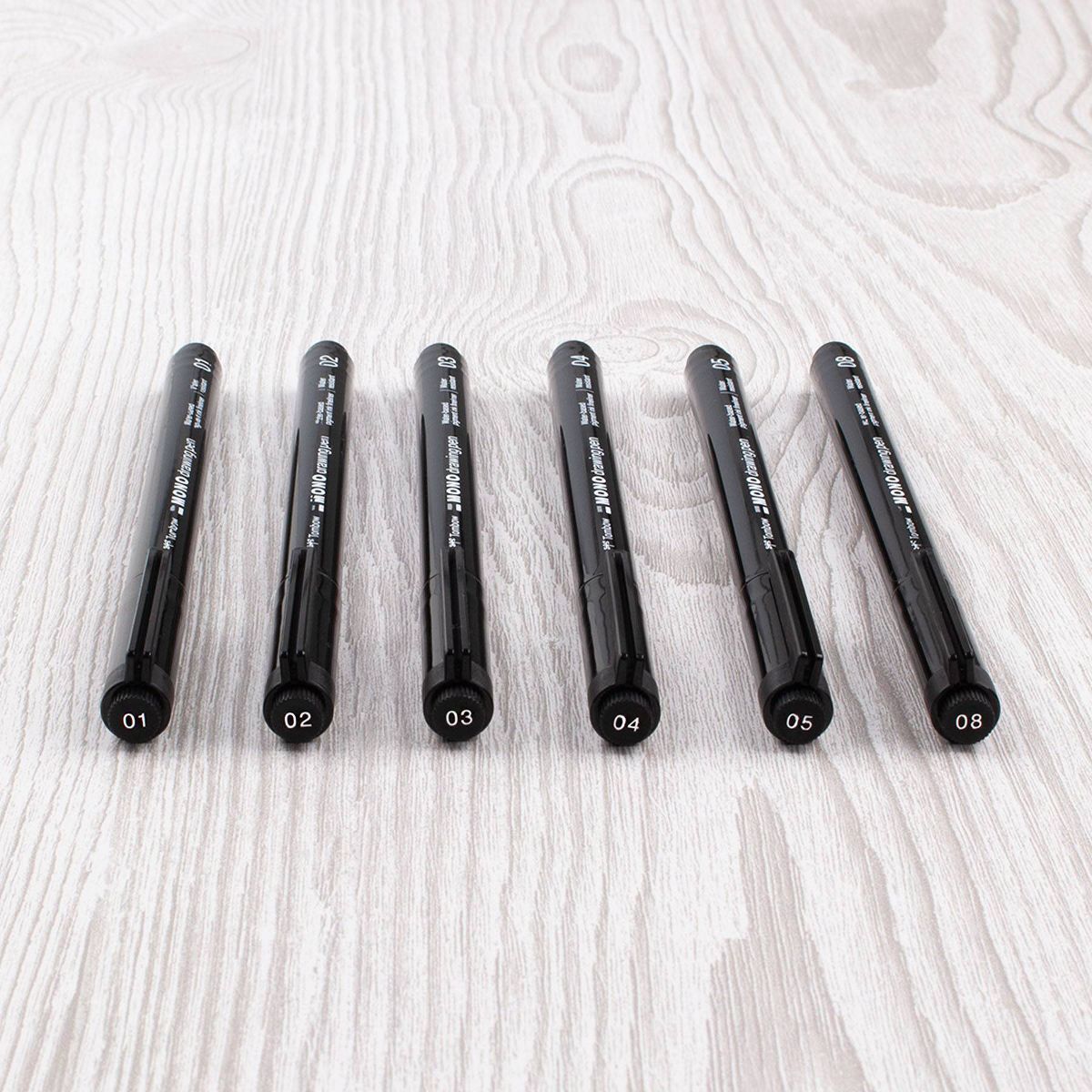 6ct MONO Drawing Pens Black - Tombow: Quick Drying, Durable Tip, Technical & Illustration Pens, Bold to Extra Fine Points - thumbnail 10