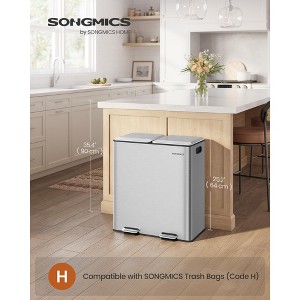 8 Gallon Dual Compartment Trash Can - Stainless Steel with Odor Control, Soft-Close Lids & Pedals - 1 of 4