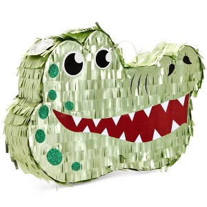 Blue Panda Small Alligator Pinata for Kids Safari Birthday Party Decorations, Baby Shower, 16.5 x 11.5 x 3 In - 1 of 4