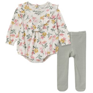 Modern Moments by Gerber Baby Girls' 2-Piece Bubble Romper and Tights - 1 of 4