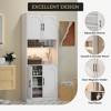 71” Tall Kitchen Pantry Storage Cabinet with Microwave Shelf and LED Light, Storage Cabinet with Door and Shelf, Hutch Cabinet with Storage - 3 of 4