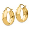 Black Bow Jewelry 7mm x 21mm 14k Yellow Gold Half Round Open Back Hoop Earrings - 2 of 4