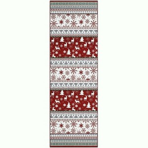 GustoWave Washable Christmas Vintage Boho Floor Area Rug, Low Pile for Bedroom Living Room - 1 of 4