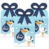 Big Dot of Happiness Boy Special Delivery - Square Favor Gift Boxes - It's A Boy Stork Baby Shower Bow Boxes - Set of 12 - 2 of 4