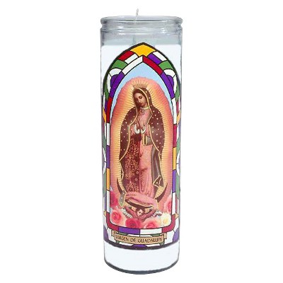 Jar Candle Virgen De Guadalupe White - Continental Candle