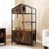 Tangkula Cat Tree w/ Litter Box Enclosure w/ Hidden Washroom Scratching Posts & Pad - 2 of 4
