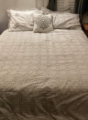 Alicia Full/queen 6pc Cotton Comforter Set Gray/ivory : Target