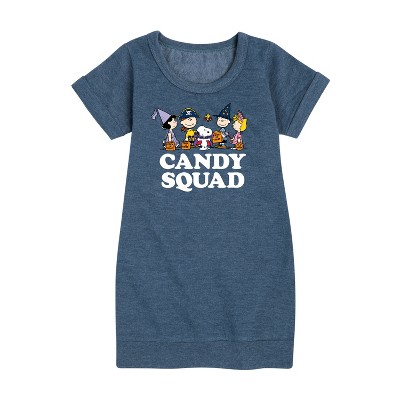 - Peanuts - Candy Squad Graphic Short Sleeve Fleece Dress