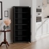 MAYEERTY Modern 4 Doors Utility Storage Cabinets Efficient Storage for Living Room Dining Room Bedroom Black 2 Piece - 4 of 4