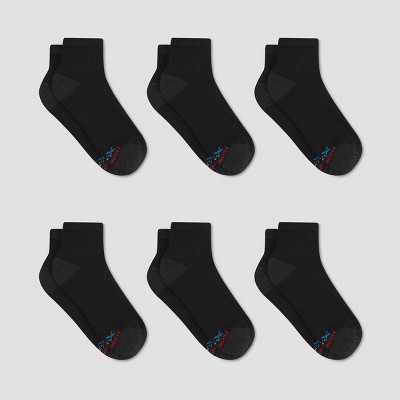 Details about   Boys Hanes X-Temp  6 pair Black Active Wicking Cool  Ankle Socks Size M 