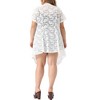 Agnes Orinda Women's Plus Size Lace Crochet Short Sleeves Sheer Open Front Trendy Cardigan - 4 of 4