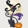 Junior's Design By Humans Bewitching Black Halloween Kitty Cat By LittleBunnySunshine T-Shirt - 2 of 3