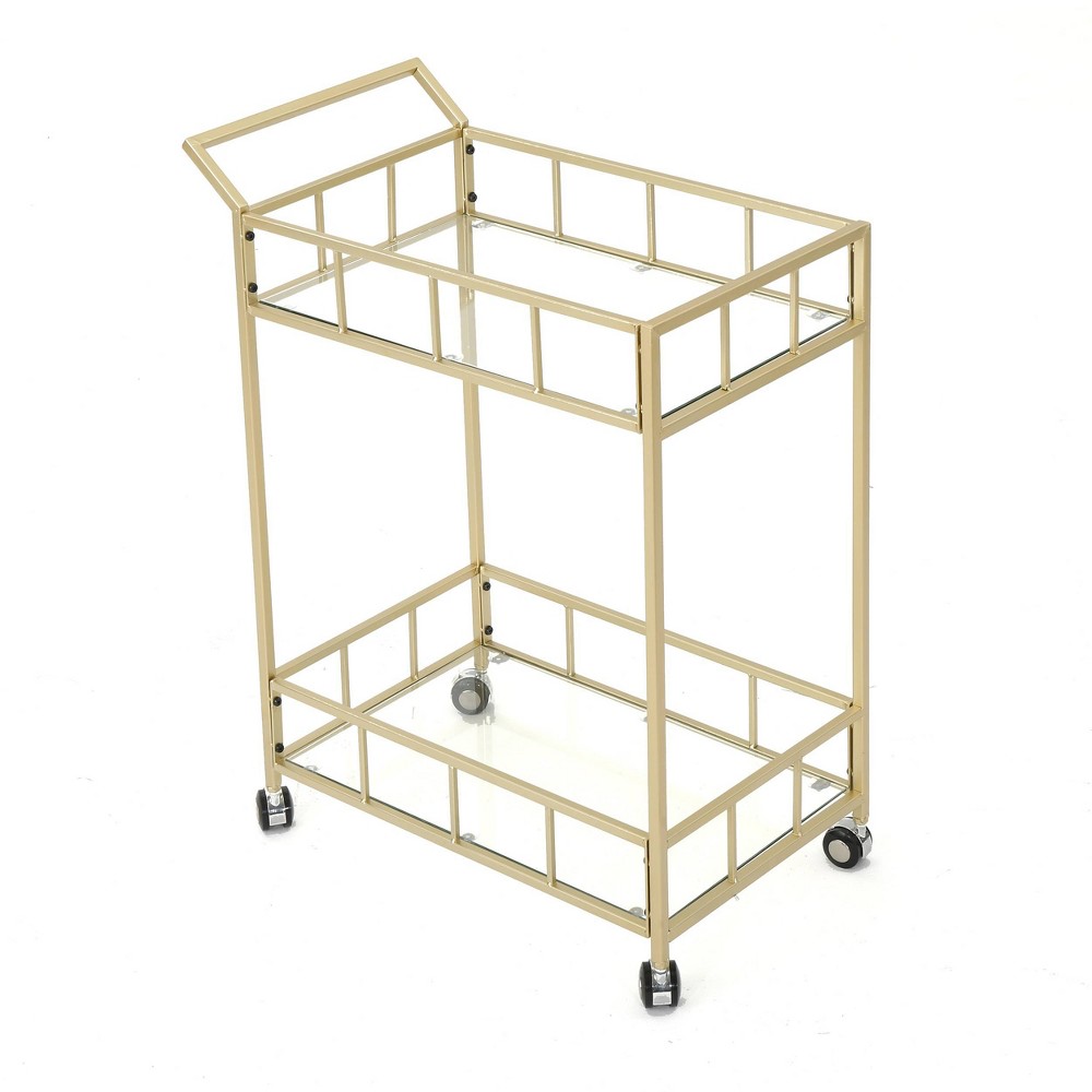 Falon Modern Glam Bar Cart Gold - Christopher Knight Home