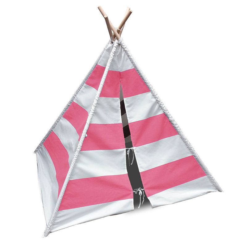 Modern Home Children's Canvas Play Tent Set with Travel Case - Pink Stripes, 3 of 5