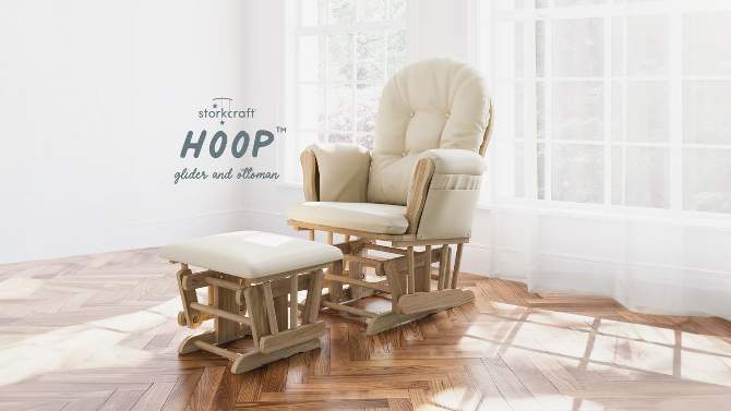Storkcraft Hoop Glider Nursery Rocking Chair and Ottoman, 2 of 12, play video