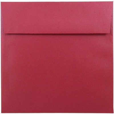 JAM Paper 6.5 x 6.5 Square Metallic Invitation Envelopes Stardream Jupiter Red SD853520