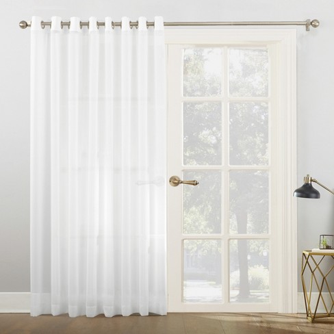 84 X100 Emily Sheer Voile Sliding Door, How Wide Should Sheer Curtains Be