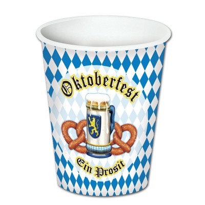 Beistle Oktoberfest Beverage Cups, 9 Oz, (24/Pkg) Multicolored