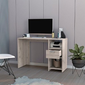 NicBex Home Office Desk 17.04" L Modern Writing Desk with 2 Open Storage Shelves, 1 Drawer and Wooden Desktop for Office, Study, Living Room - 1 of 4
