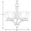 Progress Lighting, Trinity Collection, 5-Light Chandelier, Brushed Nickel, Etched Glass Shades - 2 of 3