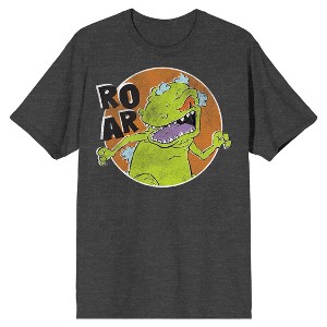 Rugrats Reptar Roar Men's Charcoal Heather T-shirt - 1 of 3