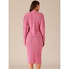 Seta T Women's Two Piece Outfit Fall Winter V Neck Cardigan And Midi Skirts Sweater Sets - 4 of 4