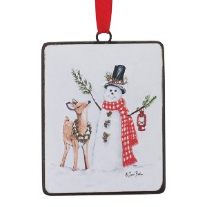 Christmas Snowman and Deer Ornament Pack Iron and Polyester 5.25" – 12 Pieces by Melrose - 1 of 4