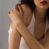 Bracelets for Women 14K Gold Silver Plated Ring Bracelet Hand Chain Dainty Evil Eye Heart Clover Daisy Cubic Zirconia - 2 of 4