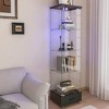 KTMBDW Glass Display Cabinet 4-Shelf with Door and Lock, Curio Cabinets Tempered Glass Floor Standing Bookshelf with Drawer for Bedroom, Living Room - 2 of 4